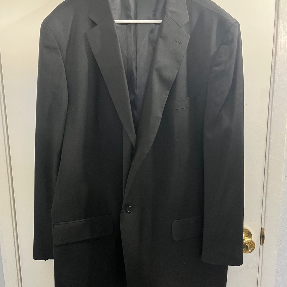 Men's Black Single-Breasted Formal Blazer Size 50 Large